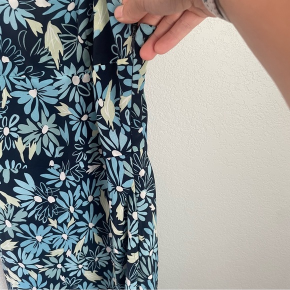Express Floral Mini Dress Blue Black Spaghetti Strap Y2K Women Size 2 - Picture 4 of 11